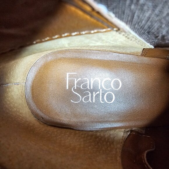 Franco Sarto Nico Ankle Boots Faux Croc Espresso Brown Block Heel Size 10 - Picture 10 of 11